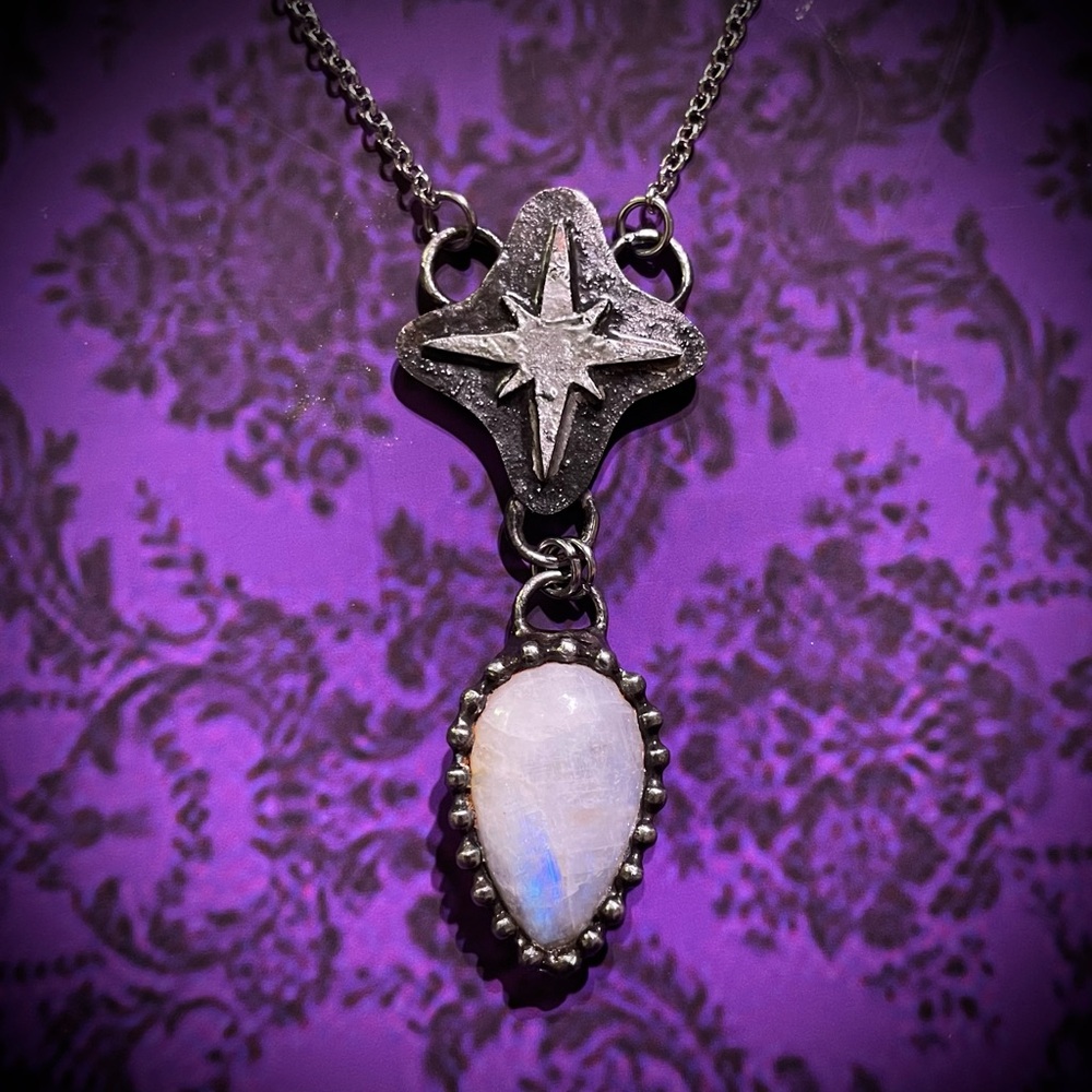Rainbow Moonstone Northstar Necklace